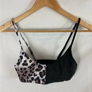 Shein Color Block animal print swim top size medium